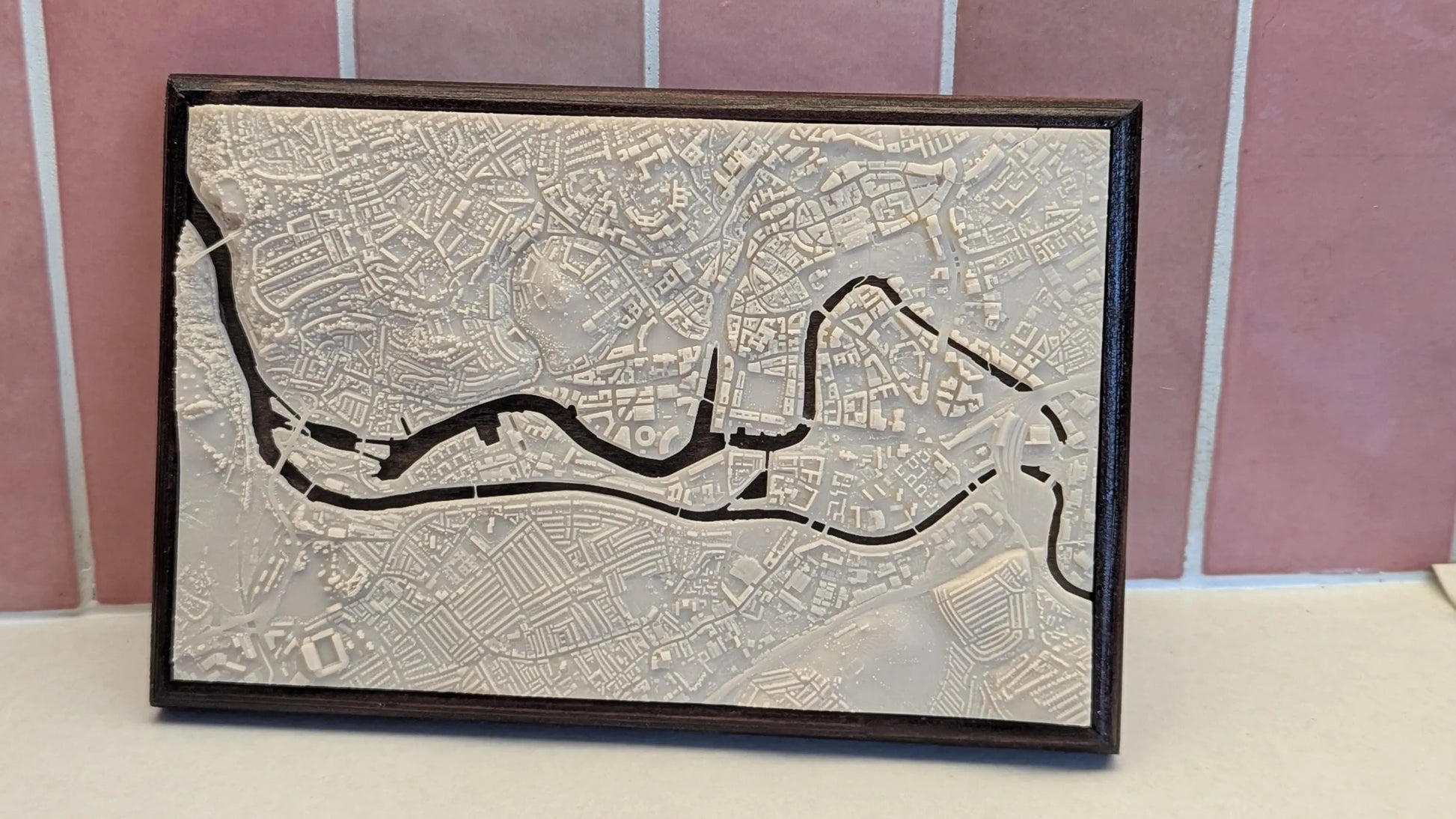 Custom City or Landscape Model - 3D Printed Resin Model in Wooden Frame My Store