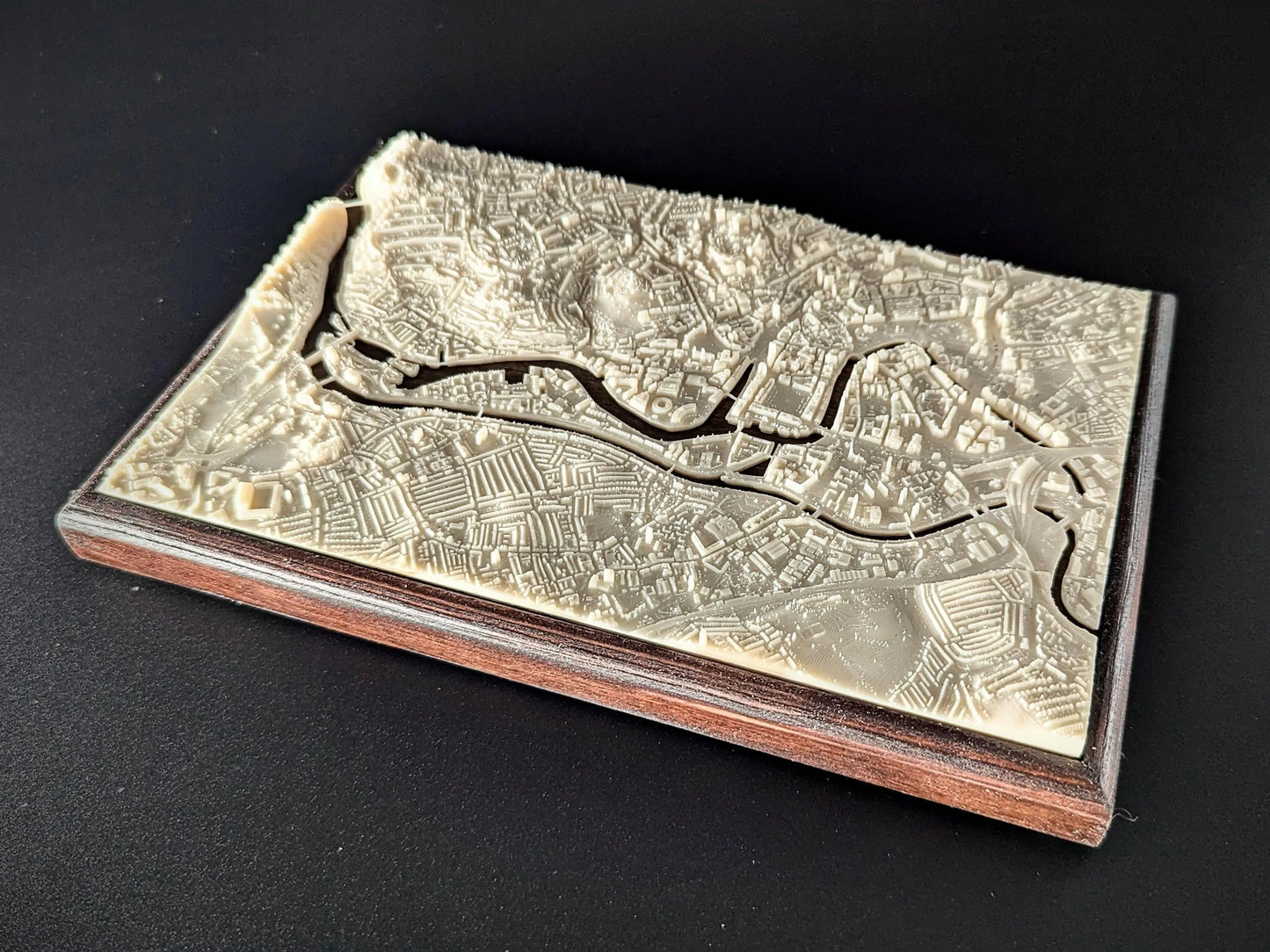 Custom City or Landscape Model - 3D Printed Resin Model in Wooden Frame My Store