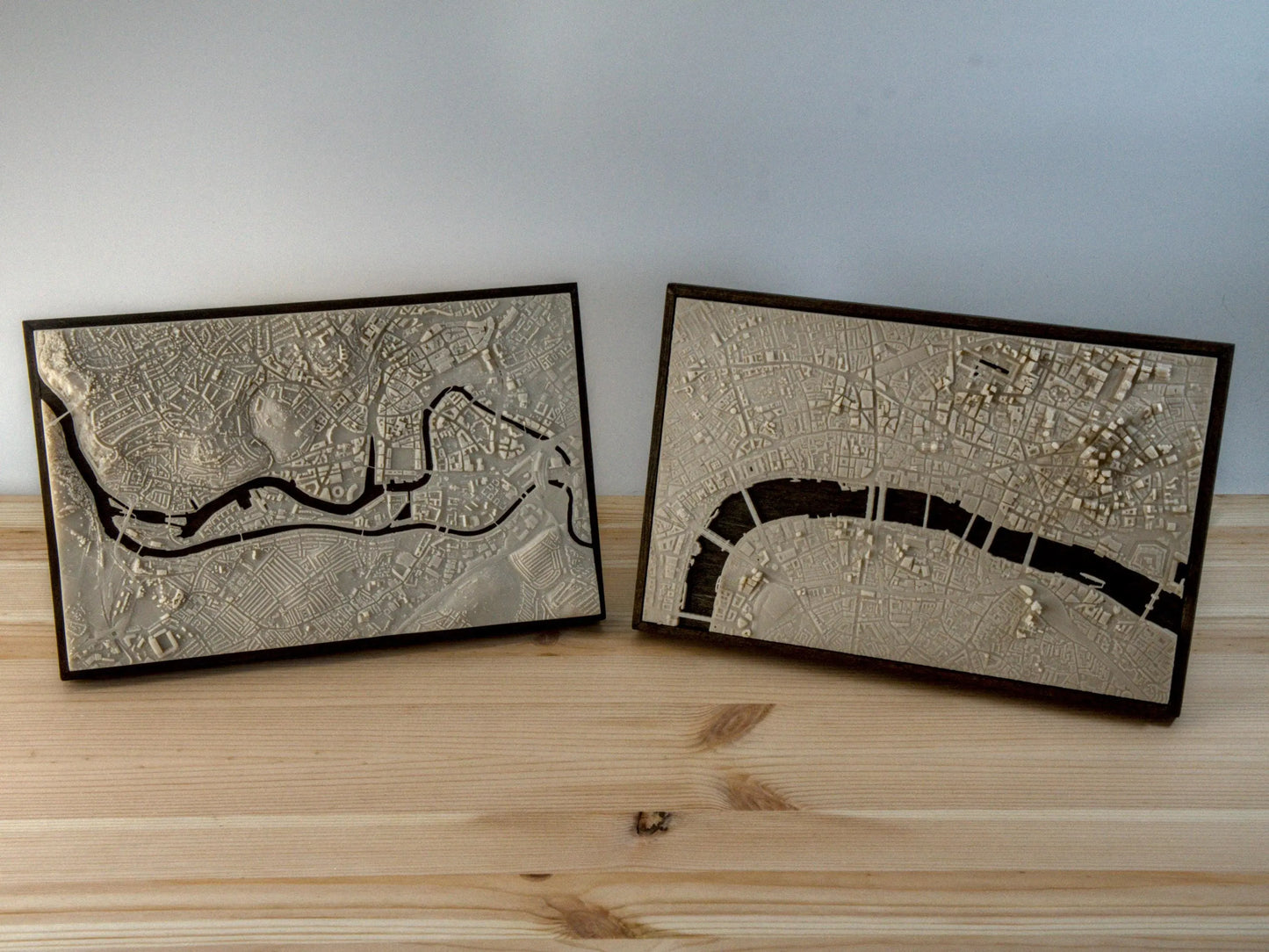 Custom City or Landscape Model - 3D Printed Resin Model in Wooden Frame My Store